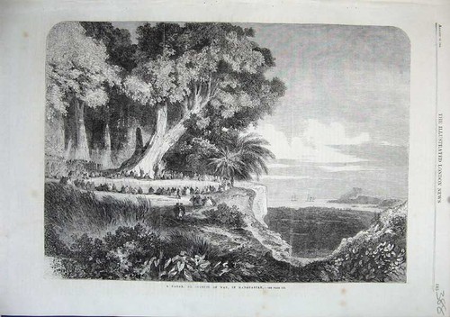 Old antique print 1863 kabar - old,