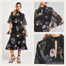 BNWOT JOANNA HOPE Floral Dress - Size 18 - Angel Sleeves Dobby Sheer Midi Midaxi