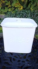 Vintage White enamel bread bin