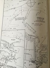 VINTAGE SEA CHART / NAUTICAL MAP 1961 - WELLS By The Sea & BURNHAM - To Frame?