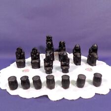 Medieval Isle of Lewis Style Chess Set Of 16 Pieces, Black