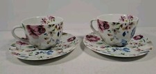 Cath Kidston Floral Spray Flowers Large Breakfast Cup and Saucer x 2 / Pair