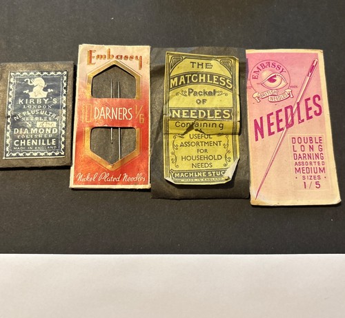 Vintage sewing needle packets - needle,