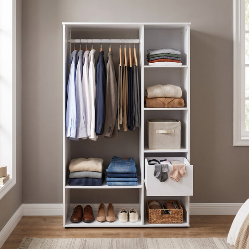 Wooden wardrobe storage - wardrobe, closet