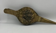 Vintage Large Brass/Wood Bellows Coal  Fire 18”