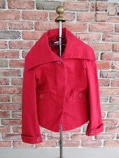 Cache Red Ribbed Cotton Jacket