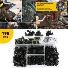 195PCS For Motorcycle Motorbike Windscreen Fairing Bolt Set Fastener Clip Screw