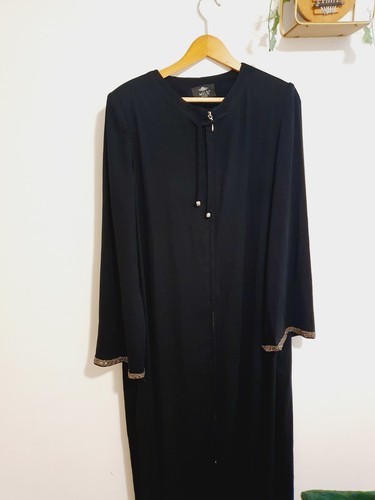 Ladies black zip abaya - ladies,