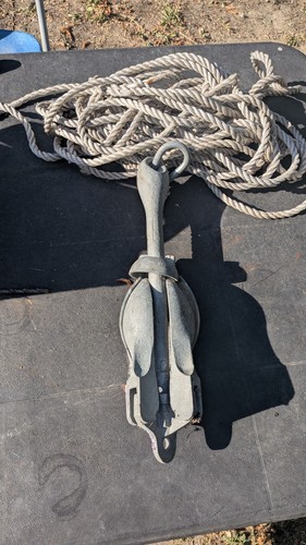 Galvanized anchor for dinghy - galvanized,