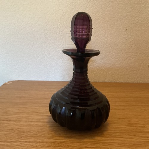 Purple glass bottle with