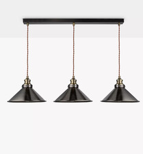 Pendant Ceiling Light John Lewis Tobias 3 bar Metal Antique Nickel - OPEN BOX