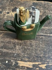 Harrods Tony Carter Collectable Teapot Harrods Green Christmas Bag Design BNWT