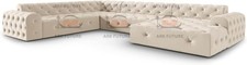 Ark Future Italian Chesterfield 6-Seater Corner Sofa, Upholstered Plush Velvet