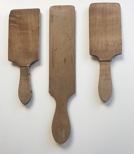 Three vintage butter paddles - three,