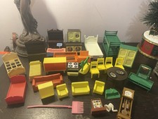 Marx Toys - 50/60s Vintage Dolls House Furniture Plastic Play Set Bundle