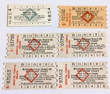 BR Platform tickets - Bristol Temple Meads x 6, card and paper GNP, 1980s