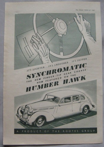 1947 humber hawk original - hawk,