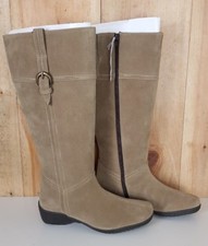 B8 Legroom Ladies Sand Coloured Tall Faux Suede Zip Fastening Boots, UK 4 EU 37