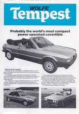 VW Volkswagen Scirocco Mk 1 Wolfe Tempest Cabriolet 1980-81 Original UK Brochure