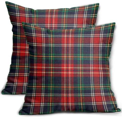 Christmas plaid pillow covers - pillow,