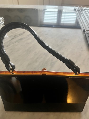 Vintage leather handbag - vintage, black