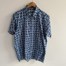 Ben Sherman Beatles Shirt Mens Large Blue Short Sleeve Scooter 60s Casuals Mod