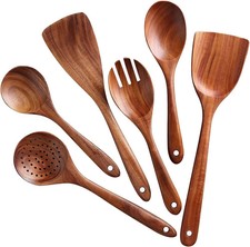Wooden Utensils Teak Cooking Utensils Set Nonstick Pan Kitchen Utensils Set Of 6