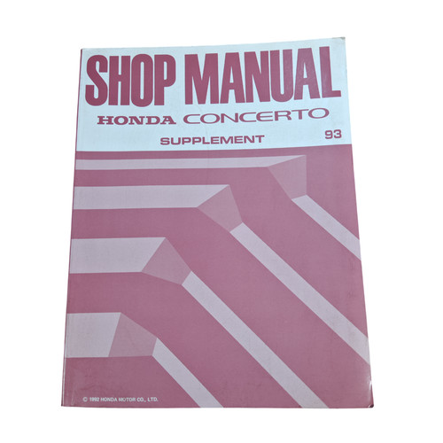 Honda concerto supplement 1993 - supplement,