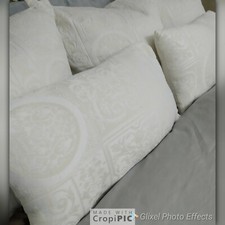 Large Scatter Cushions And Matching Bolsters Cream 100% Natural Cotton Exclusive