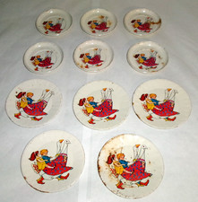 vintage Tin Litho Girls Geese