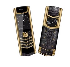 VERTU V10 Mobile Phone Black Gold Crocodile Luxury Bar Phone Dual Sim Copy Vertu