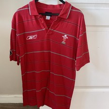 WRU Polo Shirt Red L Large Cymru Wales Rugby Union