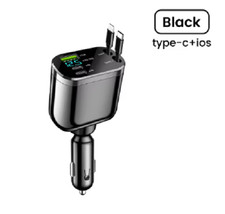 5-in-1 Retractable Car Charger 120W with USB Type C Cable - Fast Phone Charger