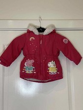 Nutmeg Pink Peppa Pig Winter Coat – Size 1.5–2 Years Fleece-Lined Hooded Jacket