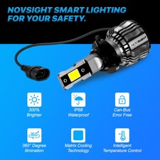 NOVSIGHT LED Bulbs H1 H3 H4 H7 H11 9012 9005 9006 Super White 15000LM 6500K 72W