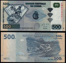 CONGO DEMOCRATIC REPUBLIC 500 FRANCS (P96Ab) 2020 UNC