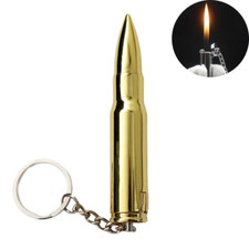 Creative Metal Cigarette Lighter Bullet-shaped Refillable Butane Gas Lighter