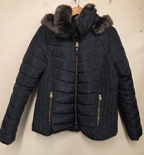 Ladies JOULES black faux fur