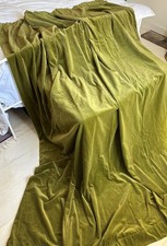 GORGEOUS VINTAGE EXTRA WIDE VELVET  DOOR CURTAIN- OLIVE GREEN- 2.15m L x 1.8m W