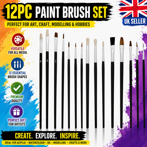 12pc paint brush - paint, craft