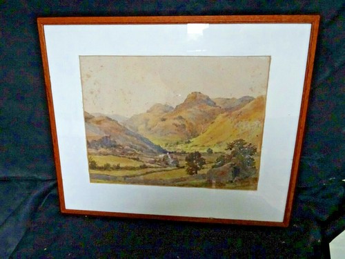 Antique landscape watercolour - antique,