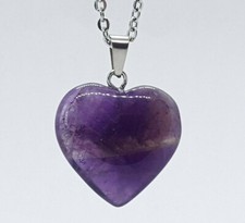 Amethyst Necklace Love Heart