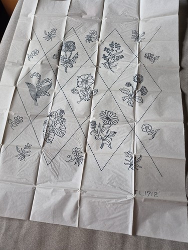 Vintage embroidery transfer - vintage,