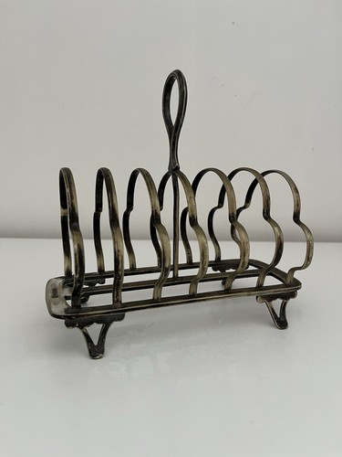 Antique silver plated toast - antique,