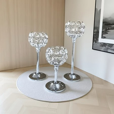 3 Pcs Crystal Candle Holder