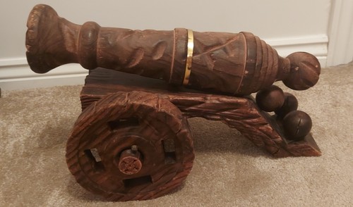 Vintage large wooden cannon