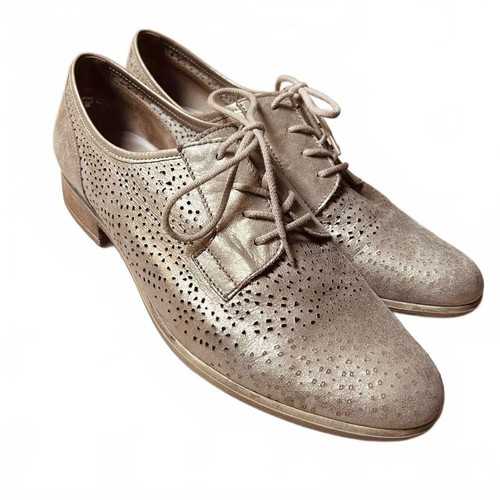 Gabor gold perforated - gold, brogue