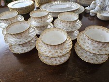 Spode Fleur De Lys Gold Rare 6 pcs Tea Cup w/ 6 pcs Saucer Set