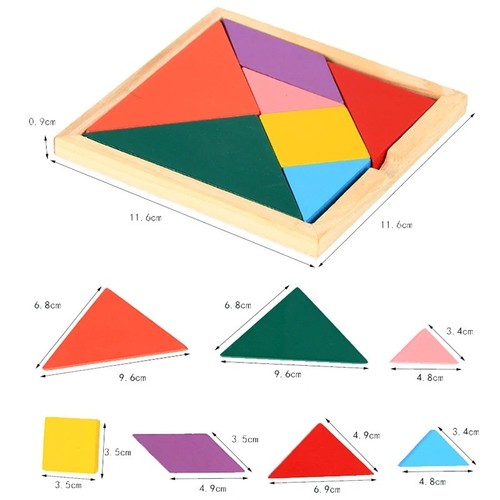 Wooden tangram blocks - wooden,