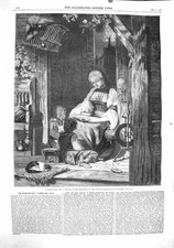 Original Old Antique Print